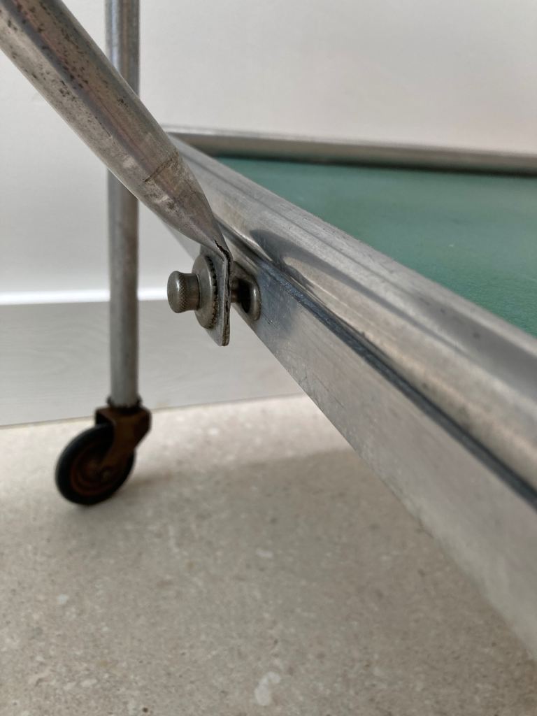 Vintage Mid century trolley - fold out sides. 50s 60s industrial drinks medical. Metal.