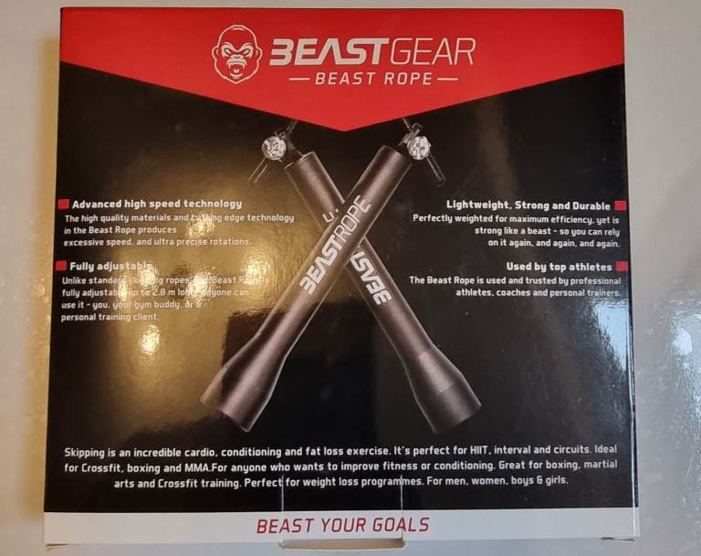 Beast Gear Skipping Rope, Steel Speed Fitness Jump Ropes, Lightweight and Adjust