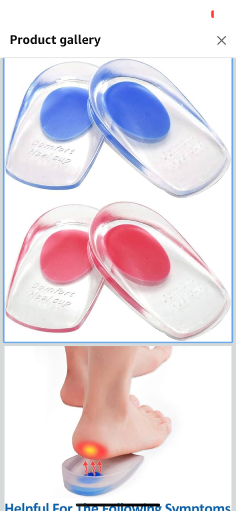 2 pairs gel heel cups heel pain large size 