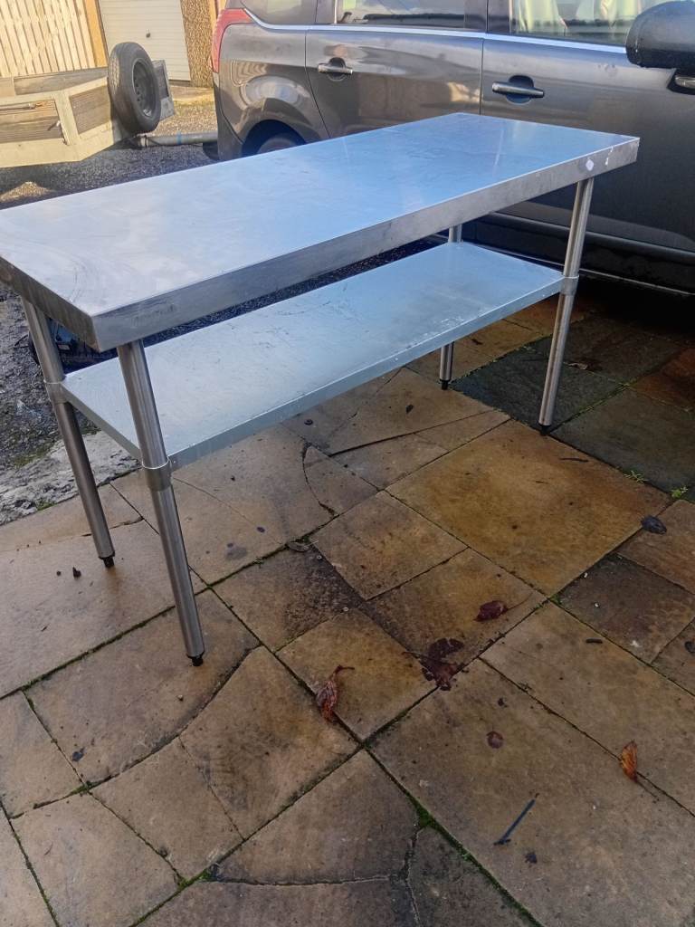 VOUGE STAINLESS STEEL WORKTOP 1500 X600 X 900MM with adjustable shelf