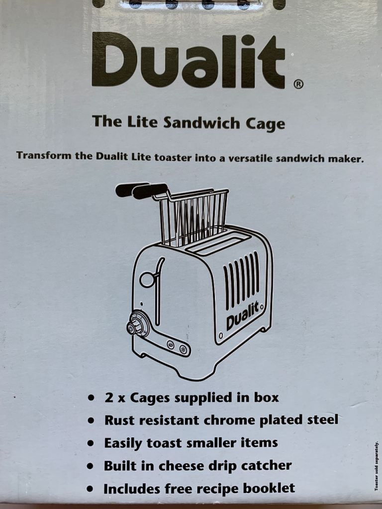 Dualit Lite Sandwich Cages (2) for Toaster – Brand New Boxed