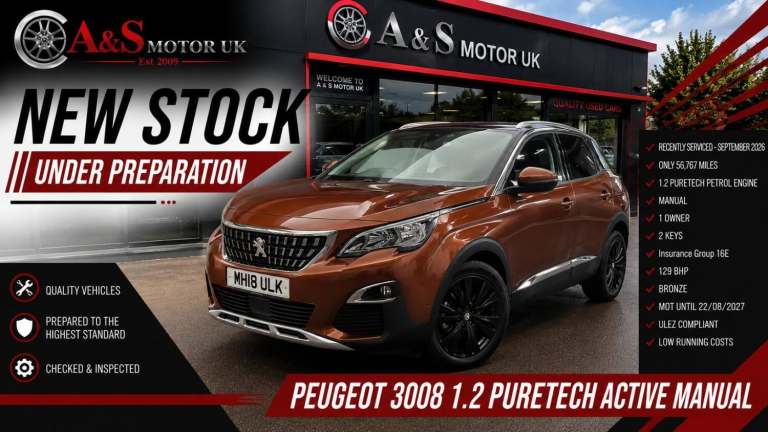 2018 Peugeot 3008 1.2 PureTech Allure SUV Petrol Manual