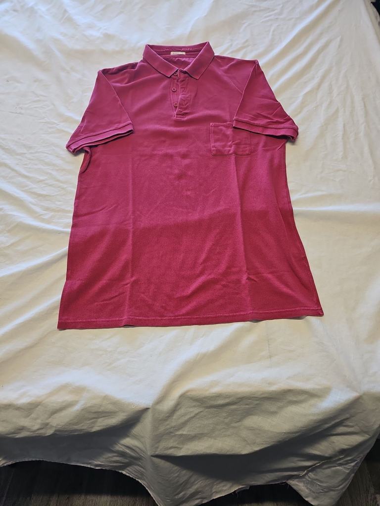 Vintage SCOUT Men's Raspberry Pink Piqué Polo Shirt L BB936
