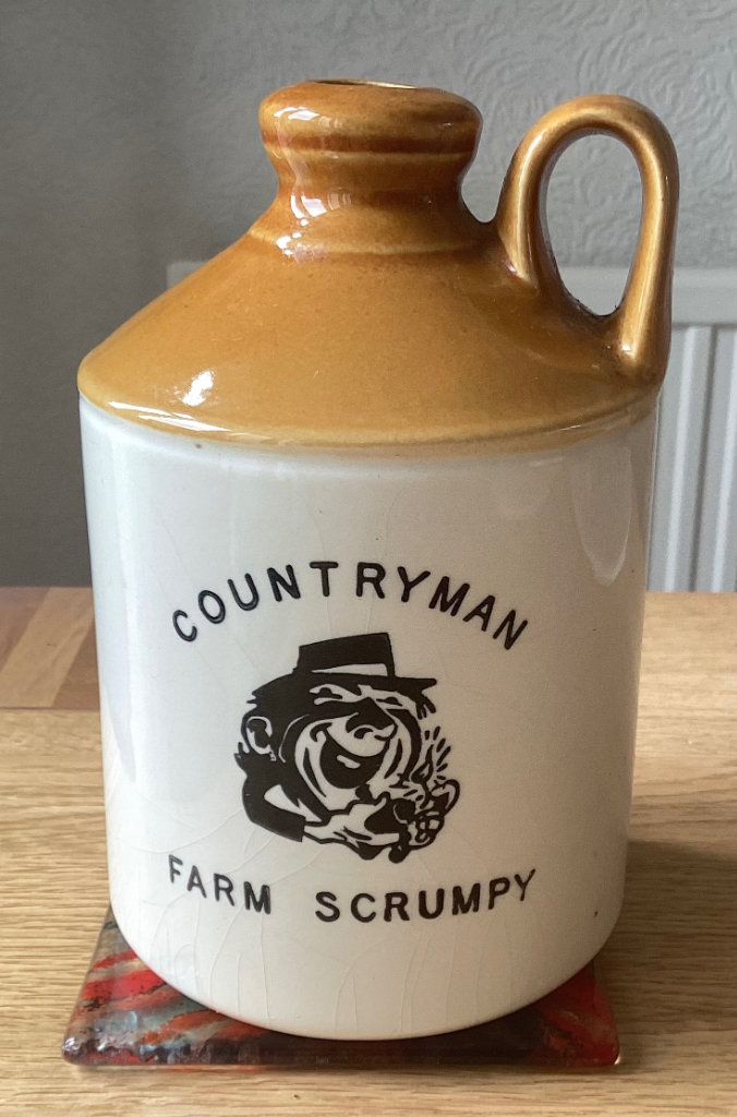 Vintage Kernewek Pottery Cornwall Countryman Farm Scrumpy Cider Flagon