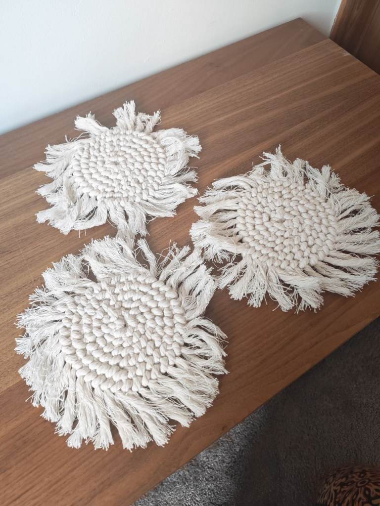 Set of 3 Boho coasters 