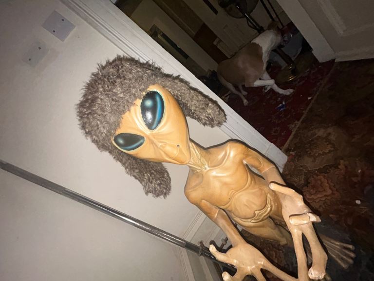 Unique Alien Statue Figure with Hat - Collectible Display Item
