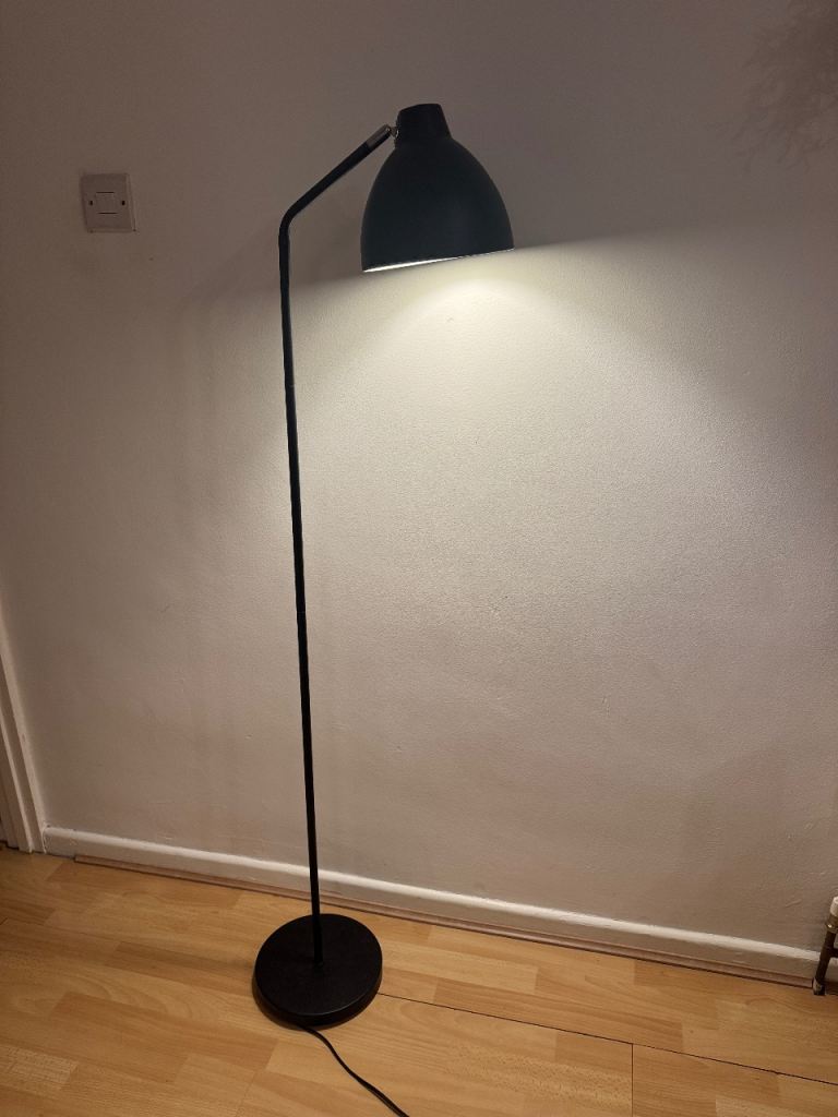 Black metal floor lamp retro industrial adjustable head 