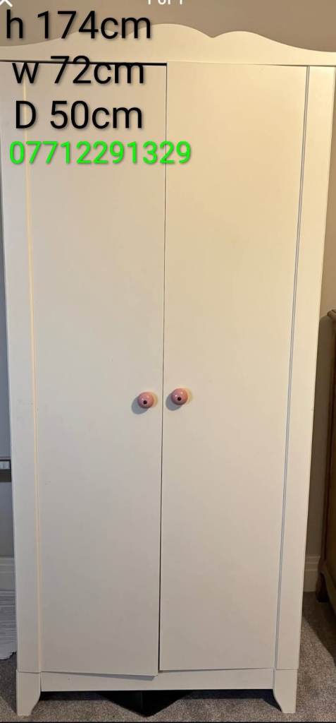 Stylish white wardrobe (can deliver)