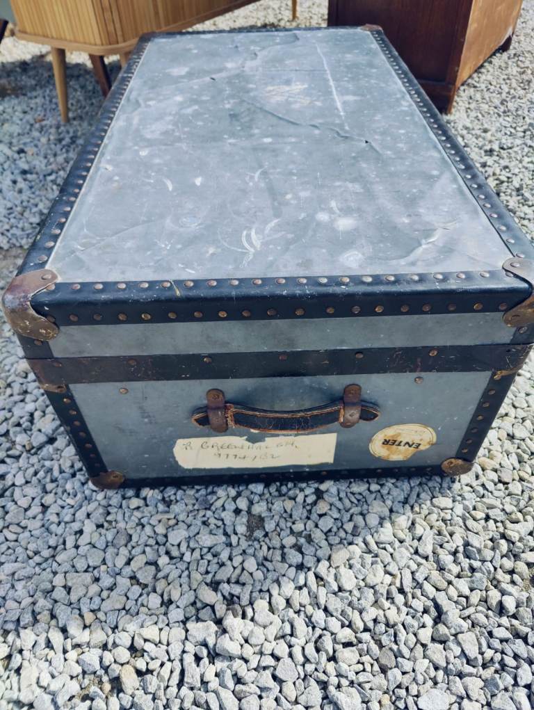 Vintage metal trunk