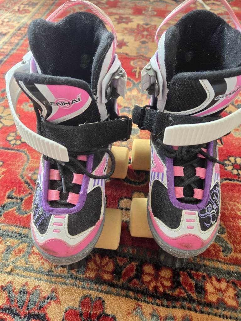 Kids Roller Skates – Pink/Black, Good Condition