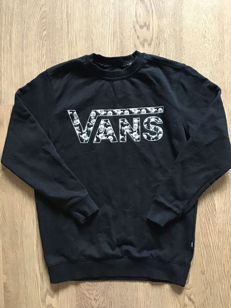 ‘Vans’ Black Skull Teen Kids Sweater, Size Medium