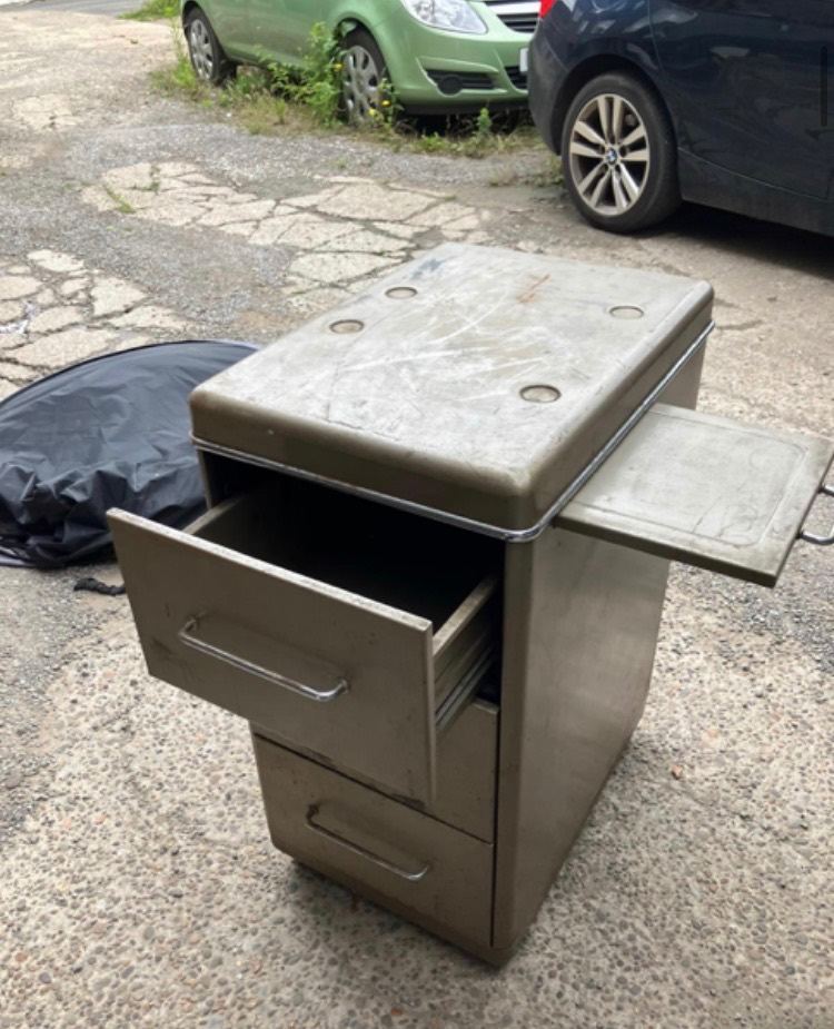 Vintage industrial 3 drawer cabinet