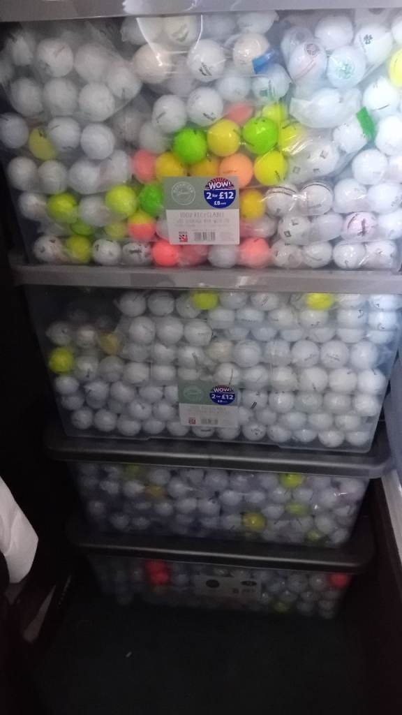 Large Quantity of Used Golf Balls – White & Coloured