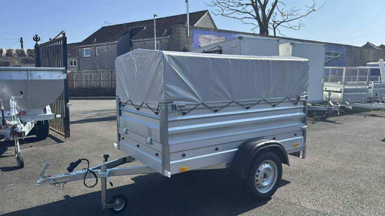 BRAND NEW 6ft x 4ft DOUBLE BROADSIDE NIEWIADOW TRAILER WITH FRAME AND 50CM COVER 750KG
