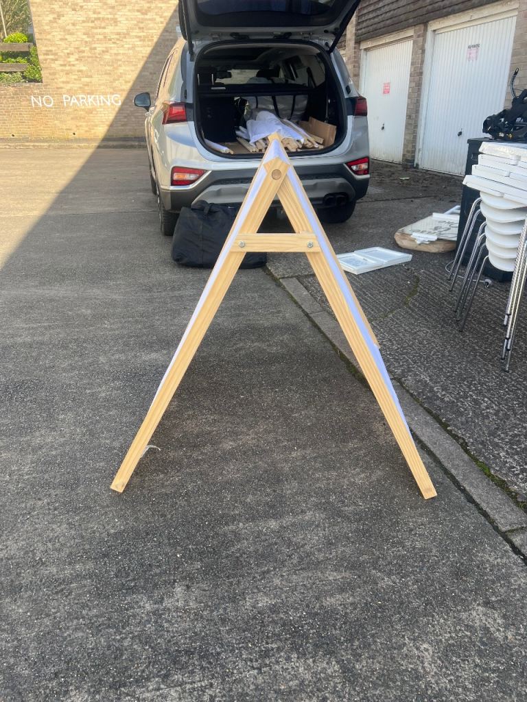 Kids Wooden A-Frame Play Tent X 8 - White Fabric, Good Condit