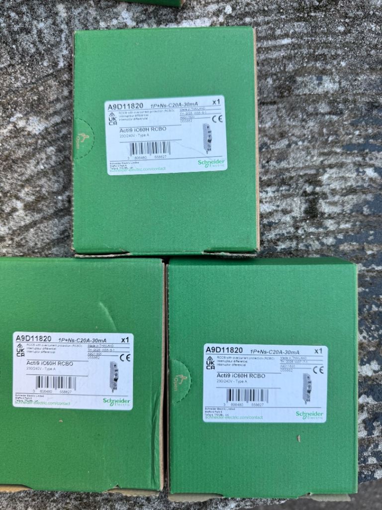 Schneider Acti9 iC60H RCBOs – New in Box