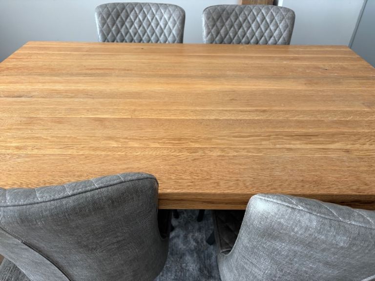 Wood Dining Table with 6 Chairs