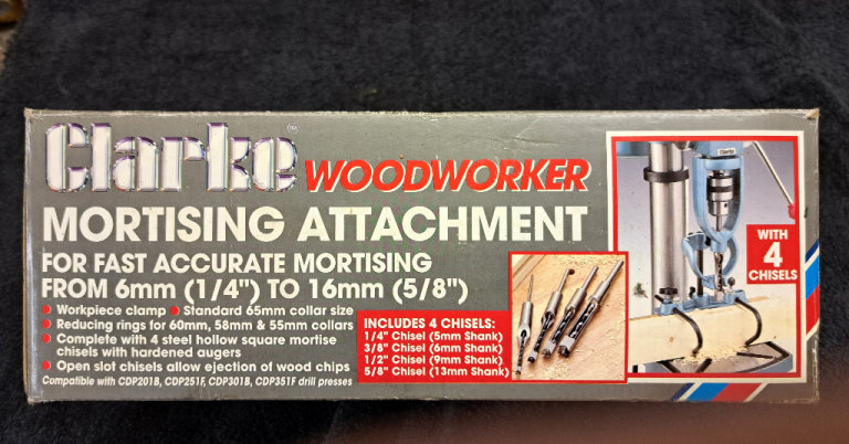 clarke mortising attatchment for pillar drill.