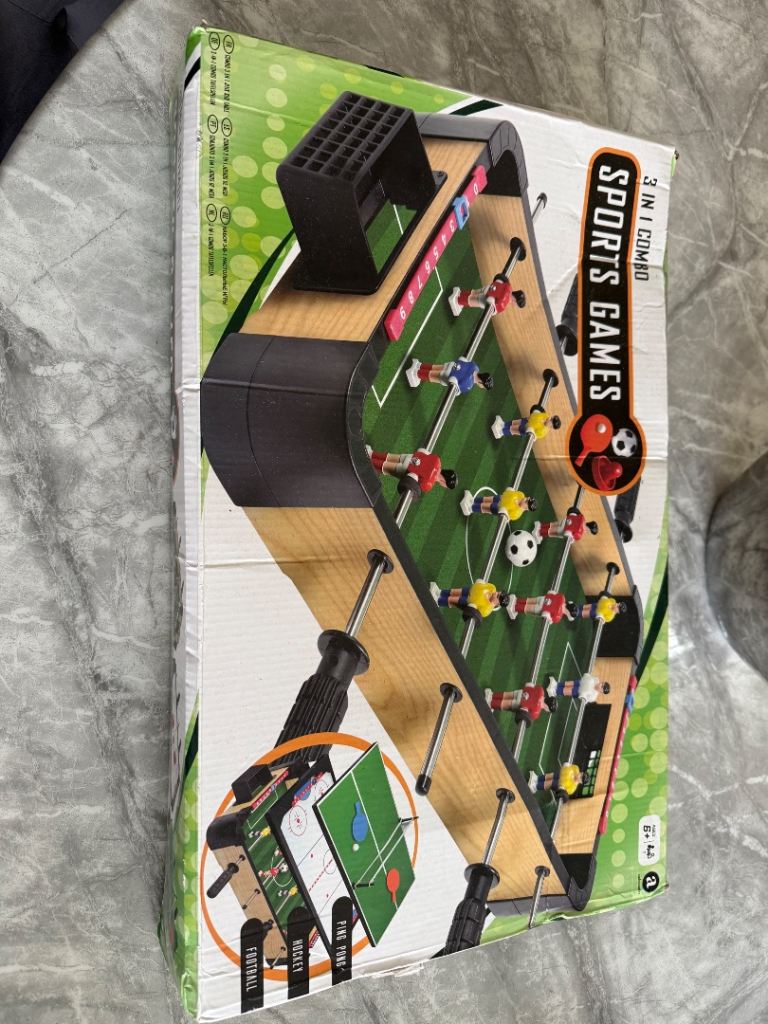 3 in 1 Combo Sports Games Table – Foosball, Air Hockey, Pool