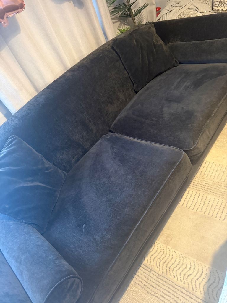 Black velvet 2 seater sofa FREE DELIVERY 