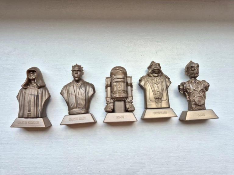 Kellogs Star Wars Episode 1, 5 Mini Busts With Hidden Scrolls, Greek Version
