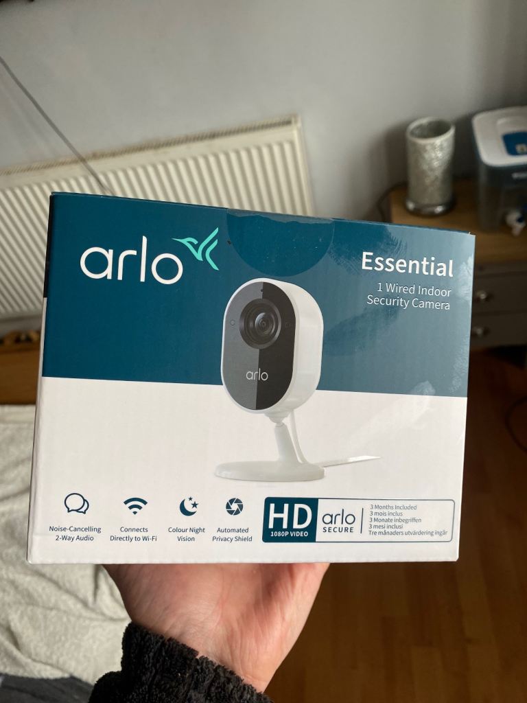 Arlo essential 1 wired security camera white