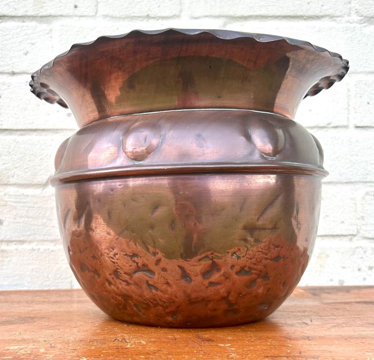 Arts and Crafts antique jardinière planter pot plant copper box industrial antique vintage Victorian