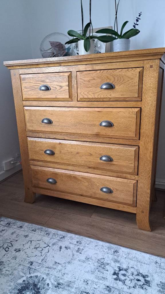 Oak furniture land solid oak chest of drawers 