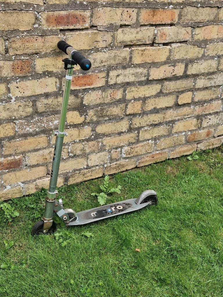 Silver micro scooter