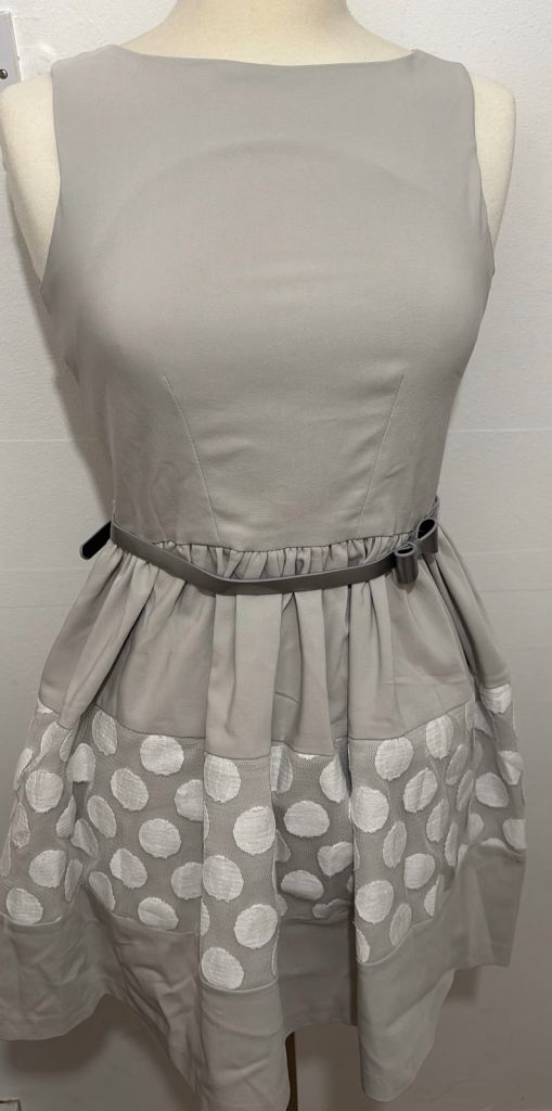 Almari London BNWT Grey Polka Dot Skater Dress Size 10 Wedding Guest Party