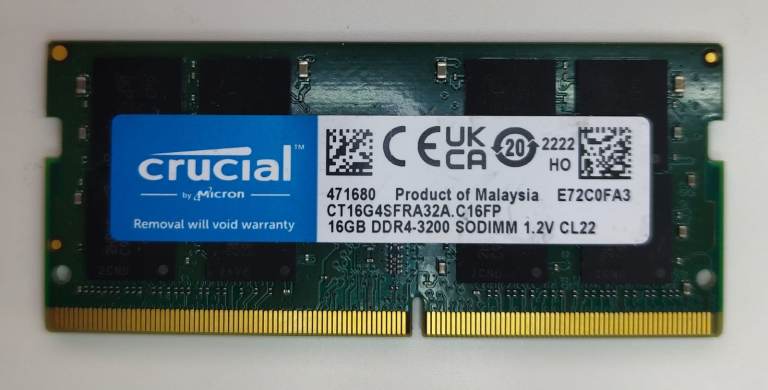 Laptop Memory 16GB - Crucial 16GB DDR4-3200 SODIMM RAM