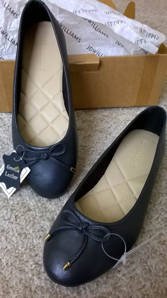 JD WILLIAMS Talia Leather Ballerina Shoes Extra Wide Fit Talia Leather Ballerina NEW RRP £40