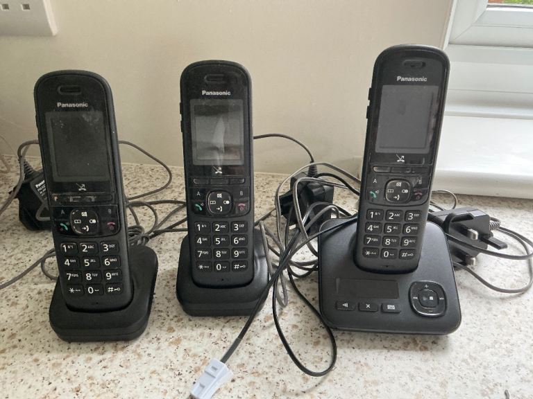 Panasonic Cordless Home Phones with Bases - Set of Three