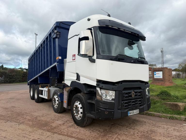 RENAULT C460 2017 EURO 6, 8X4 ALLOY BULK BODIED TIPPER, WILCOX BODY DRAWBAR SPEC