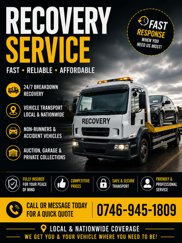 🚗 24/7 Car Recovery Service | Breakdown Recovery | Vehicle Transport 
