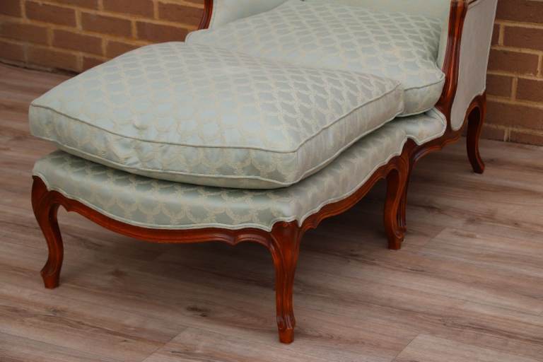 Wesley Barrell French Wingback Armchair with Footstool (UK Delivery)