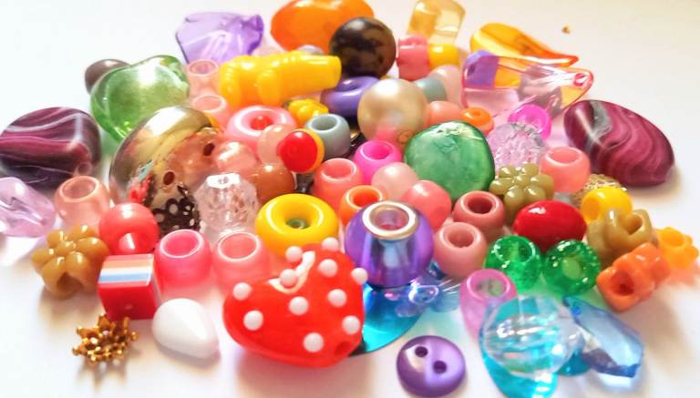 Rainbow Variety Mix, Beads Sequins Jewellery Charms Vintage Gold Leaves Beads Earrings Bracelets 