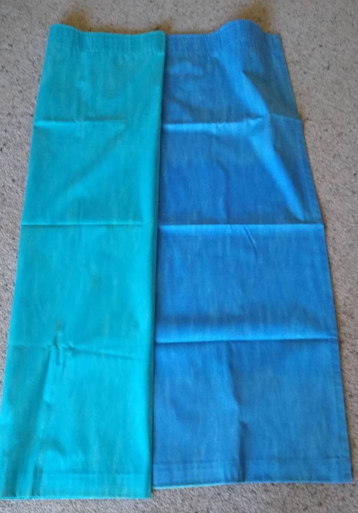 Single Lined Pencil Pleat Curtain - Blue - Width ~233cm - Drop ~ 136cm