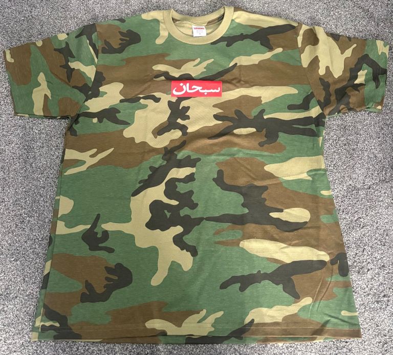 Supreme Arabic Logo Tee Woodland Camo Size XL Brand New