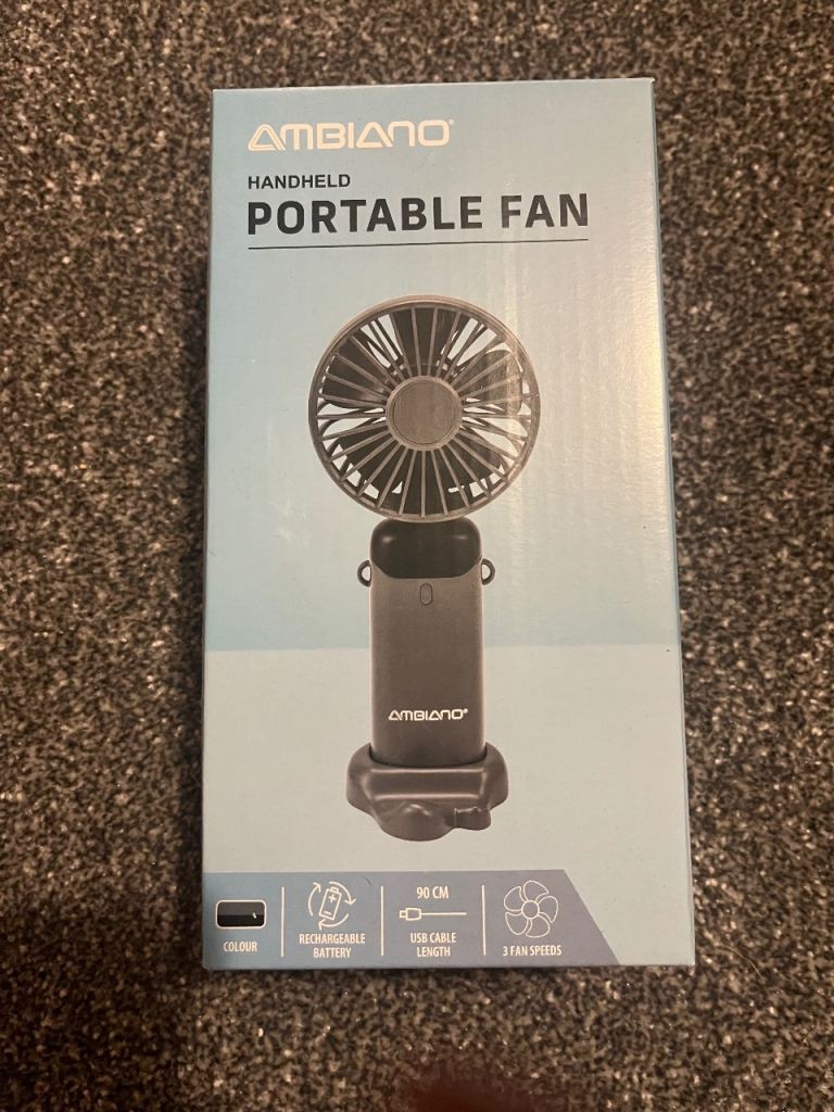 Rechargeable hand held fan