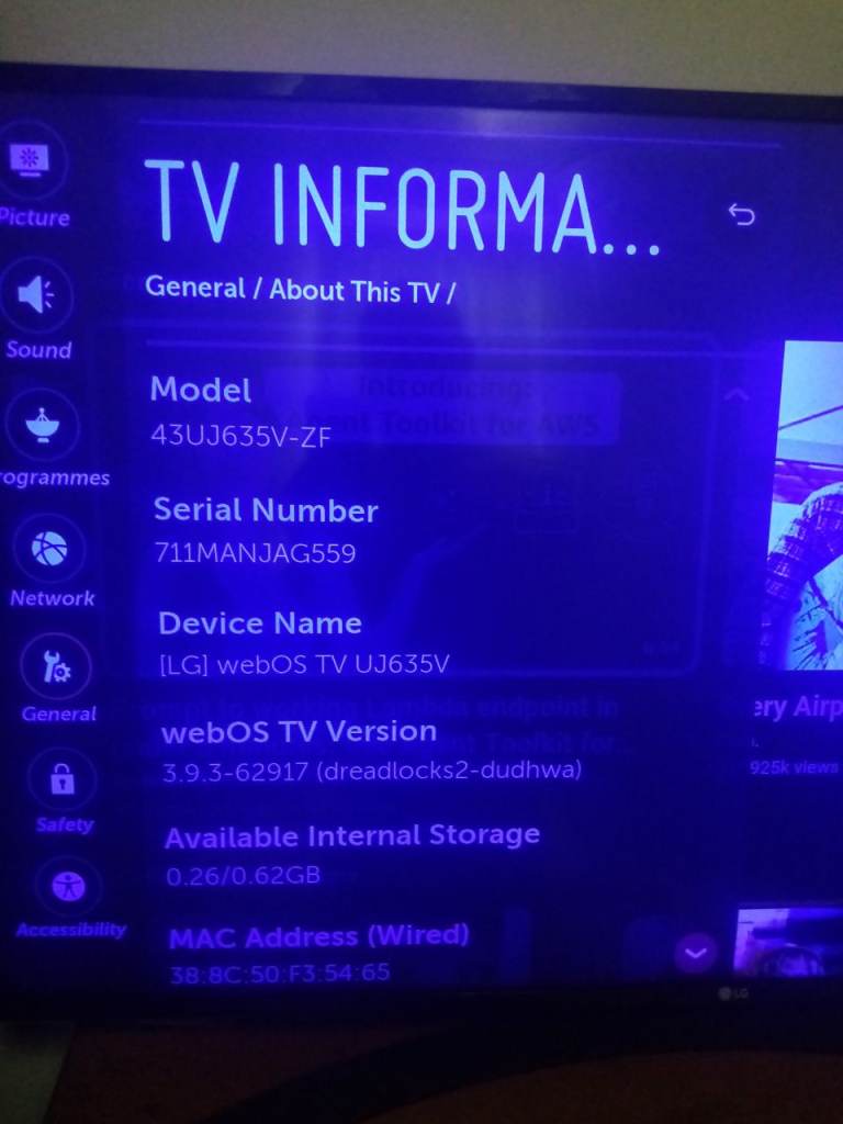  LG 43" full HD smart tv
