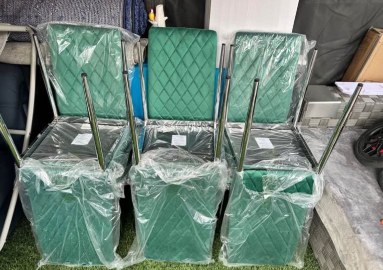 6 New Green Dining Chairs 