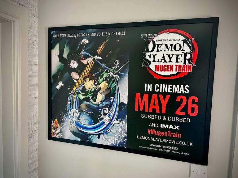 Demon Slayer Mugen Train, Original Cinema, Satin Coated Lithograph in Frame
