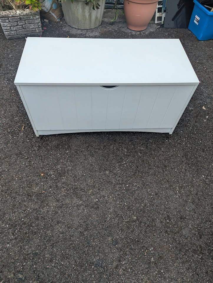White Toy Box Blanket Box Storage Chest Bedroom Nursery Storage