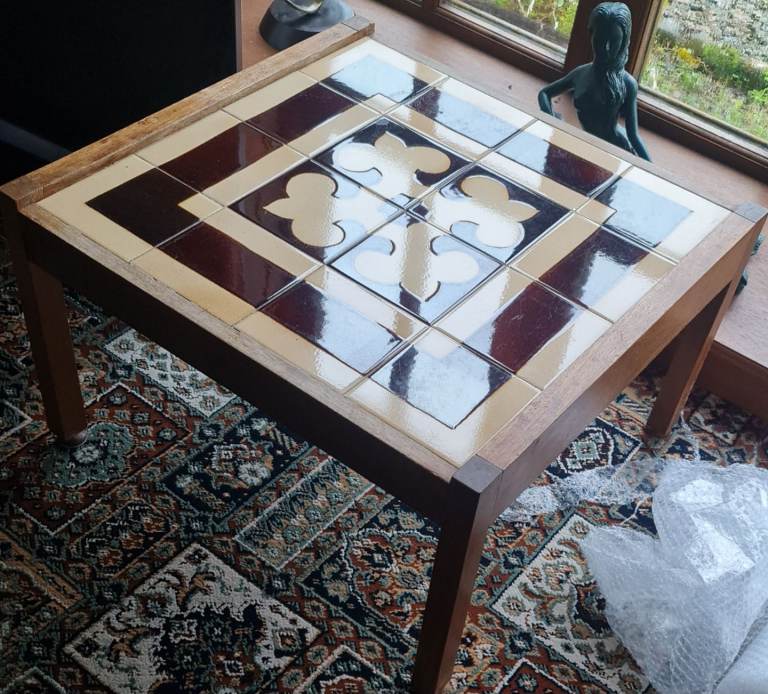 Teak Tiled Top Coffee Table