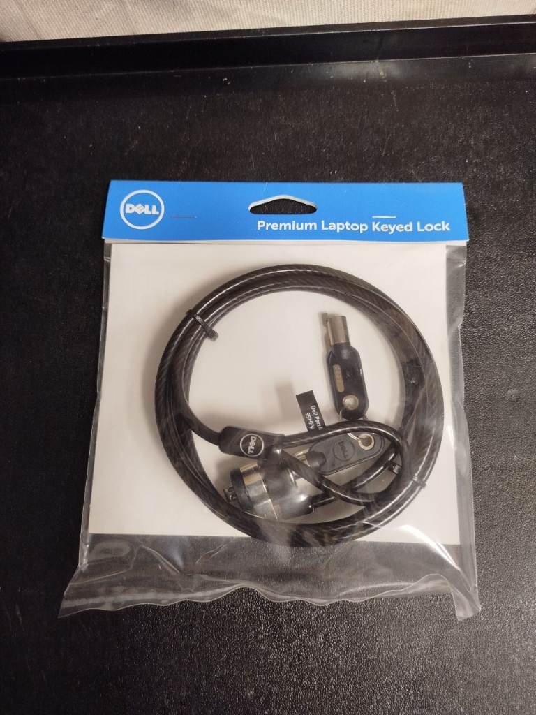 Genuine Dell J1XD6 Premium Laptop Keyed Lock Security Wire Cable, 6 ft, Black