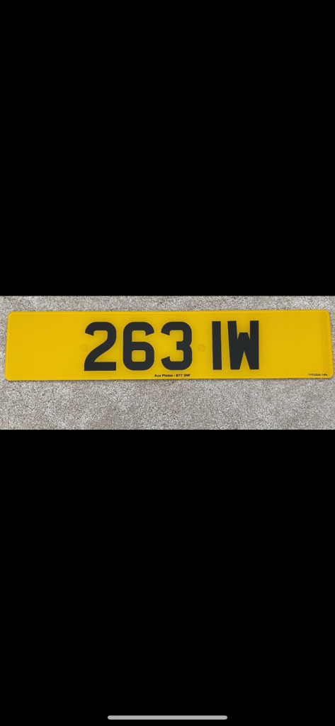 Dateless numb plate/cherished/ private number plate 263 IW