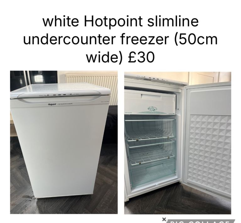 white Hotpoint slimline undercounter freezer (50cm wide) £30