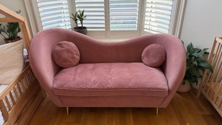MADE Kooper 2 Seater Velvet Sofa – Blossom Pink – £180 ONO – North London