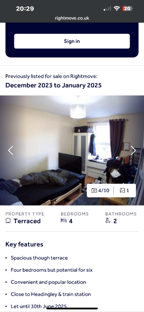Student house to let